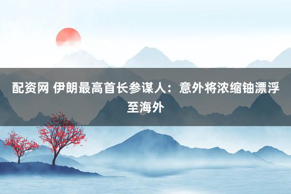 配资网 伊朗最高首长参谋人：意外将浓缩铀漂浮至海外