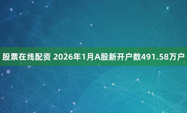 股票在线配资 2026年1月A股新开户数491.58万户