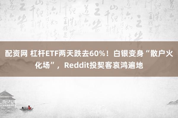 配资网 杠杆ETF两天跌去60%！白银变身“散户火化场”，Reddit投契客哀鸿遍地