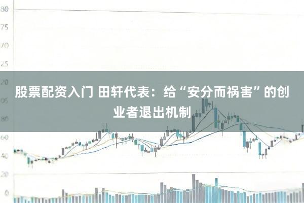 股票配资入门 田轩代表：给“安分而祸害”的创业者退出机制