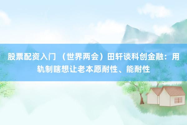 股票配资入门 （世界两会）田轩谈科创金融：用轨制瞎想让老本愿耐性、能耐性