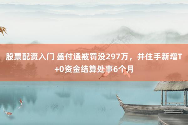 股票配资入门 盛付通被罚没297万，并住手新增T+0资金结算处事6个月