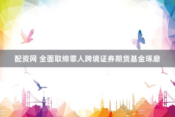 配资网 全面取缔罪人跨境证券期货基金琢磨
