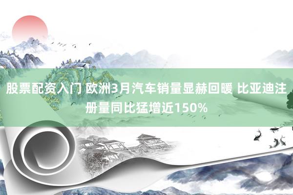 股票配资入门 欧洲3月汽车销量显赫回暖 比亚迪注册量同比猛增近150%