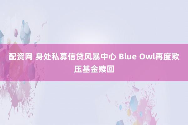 配资网 身处私募信贷风暴中心 Blue Owl再度欺压基金赎回