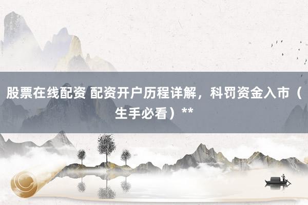 股票在线配资 配资开户历程详解，科罚资金入市（生手必看）**